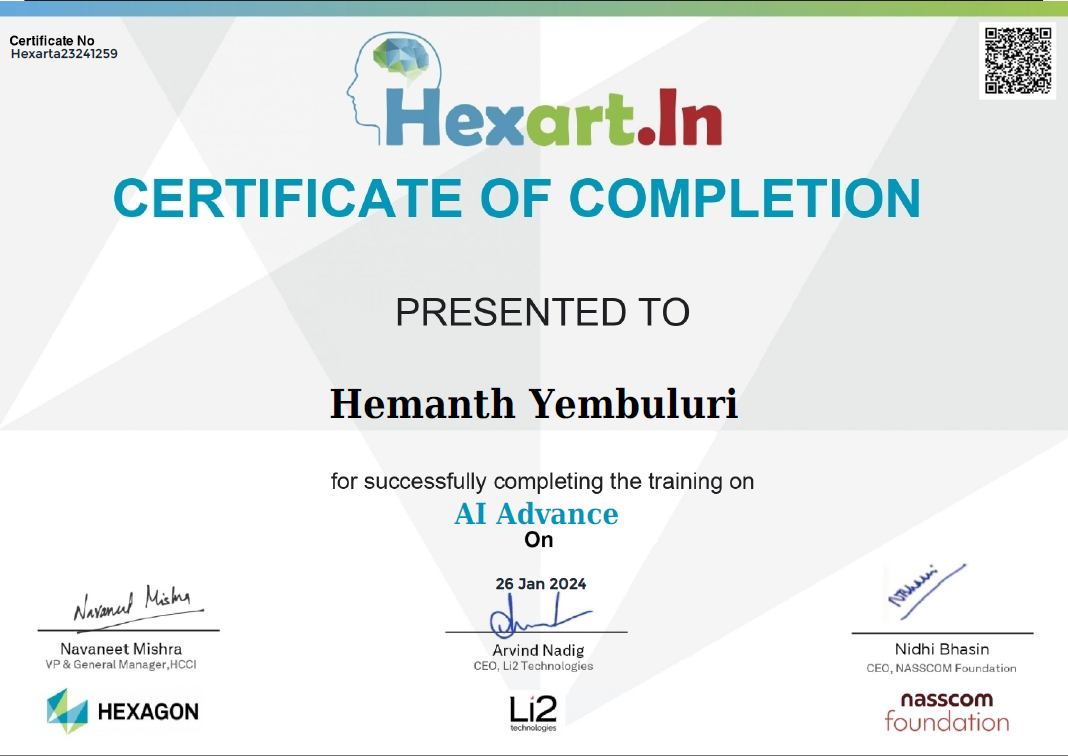 Hemanth Yembuluri - Portfolio